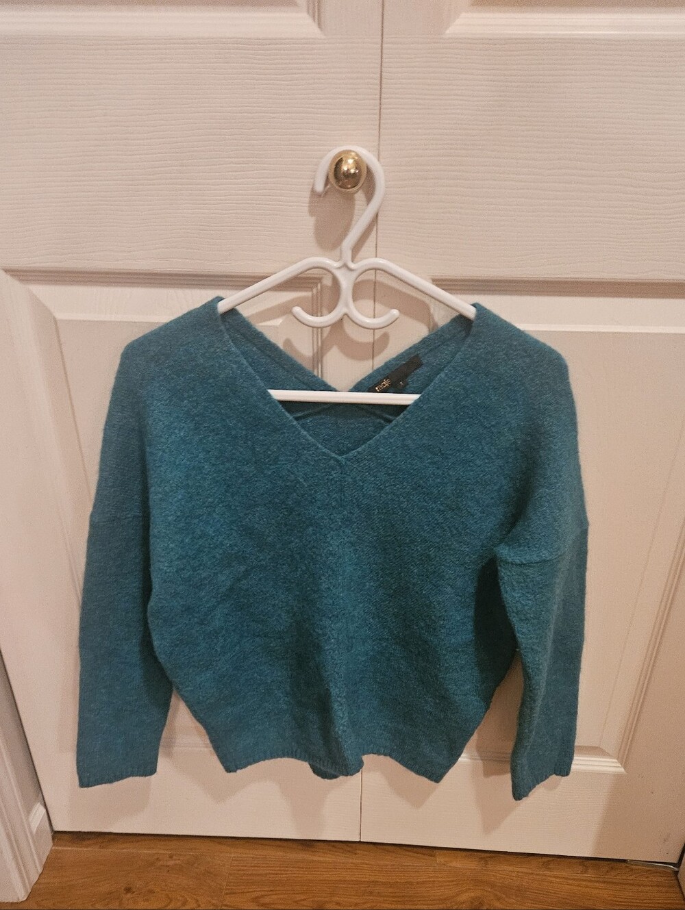 Maje Teal V-Neck Sweater